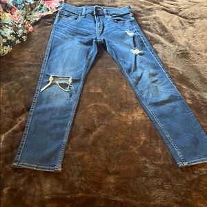 Men's hollister Blue Ripped Skinny Jeans